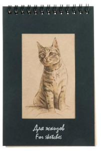 Блокнот для эскизов А5 50л. "Котёнок" крафт-бумага