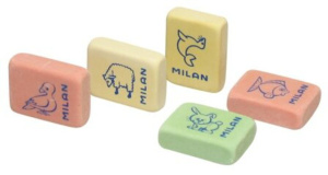 Ластик MILAN звери, из натурального каучука