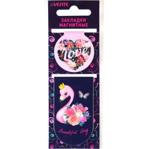 Набор закладок магнитных  2шт., Flamingo, 35*60мм, D-35мм