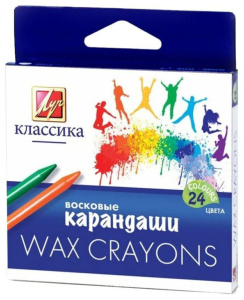 Мелки восковые ЛУЧ Классика 24цв, круглые, 8*90мм