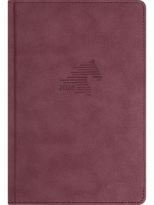 Ежедневник дат. 2026г. А5 168л. кожзам, тв.обл. "Год лошади. Бордо" ляссе
