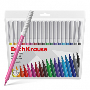 Фломастеры  18цв "Erich Krause. Basic", вент.колпачок, блистер
