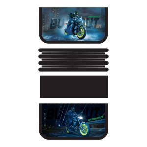 Пенал 3 отд. (190*105) Ночной байкер, лам, печать на фольге