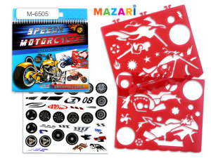 Альбом д/творчества СУПЕРБАЙКИ с наклейками и трафаретами, 36 стр.