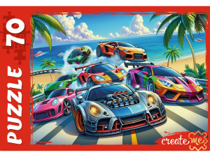 Пазлы   70 элементов  237*330мм. "Крутой вираж у океана"