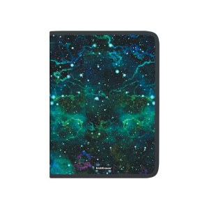 Папка д/тетрад. А4 (327*228*30) молния вокруг, пластик "Emerald Stardust"