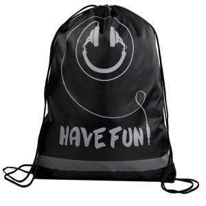 Мешок для обуви 1 отд, 360*480 светоотр."Смайл"