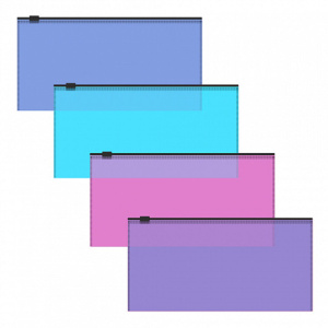 Конверт на молнии 255*130мм В6+ Fizzy Vivid, Travel прозр., ассорти