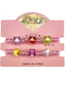 Браслет детский "Кристаллы" (диаметр 7,5 см, 2 шт) (Арт. ДФ-1071) кратно 12