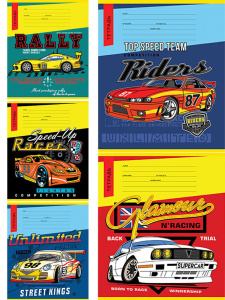 Тетрадь А5 18л кл. Проф-Пресс "Гоночные легенды" 5 диз.в спайке