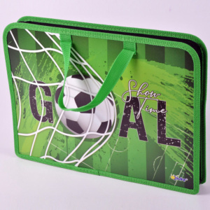 Папка А4 (340*245*40) с ручками, молния, пластик "Goal"