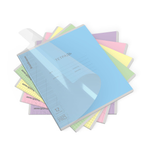 Тетрадь А5 12л косая лин. Erich Krause пласт.обл. "Классика CoverPrо", ассорти