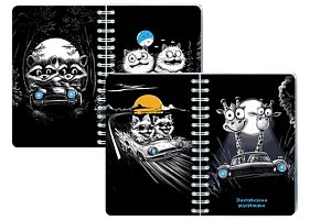 Блокнот-перевертыш А6  80л гребень "Ночные гонки" кл.