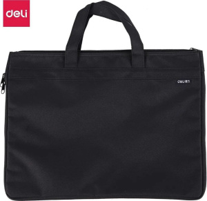 Папка - портфель  А4 2 отд. на молнии ткань черная