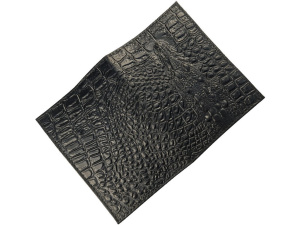 Обложка для паспорта натуральная кожа Данди, черный, сплошное тиснение по коже