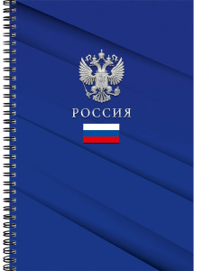 Тетрадь А4  60л кл. гребень Проф-Пресс "Символика России - 7"