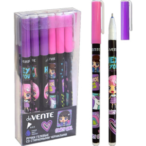 Ручка гелевая стираемая deVENTE "Fancy Girl" синяя, 0,5мм