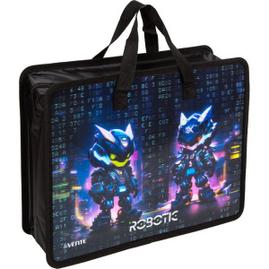 Папка А4 (335*260*100) с ручками, молния, пластик 3D" Robotic"