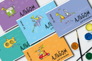 Альбом А4 24л скоба "Трое в лодке, не считая жирафа" твин УФ-лак