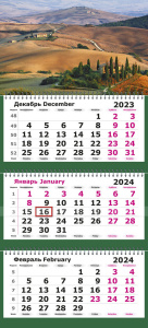 Календарь Трио Пейзаж Тосканы на 2024 г.