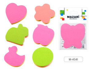 Бумага с липким краем  100л, фигурная, флуоресцентная