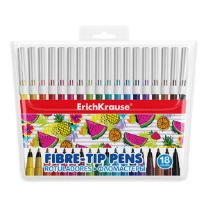 Фломастеры  18цв "Erich Krause. Washable", блистер