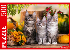 Пазлы  500 элементов  480*330мм. "Три непоседлевых котенка"