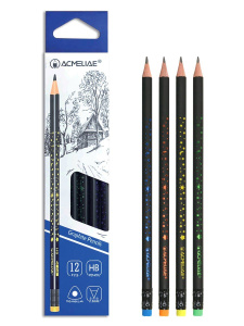 Карандаш  ACMELIAE НВ, трехгран. с ластиком, корп. с принтом