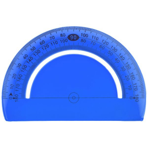 Транспортир 180гр. 12 см пласт. прозр.синий, ГИБКИЙ