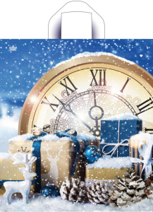 Пакет 42*38см (37мк) с петлевой ручкой "Снежный" ПНД