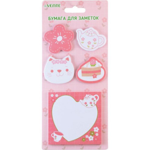 Набор с липким краем "deVENTE. Tea party with a cat" 45x45 мм и 80x80 мм, 5x20 л.