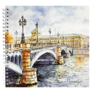 Скетчпад 195*195мм  40л., гребень, 100гр/м2 "Набережная"