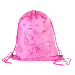 Мешок для обуви 1 отд, 340*420 светоотр. "Собачка с бантиком"