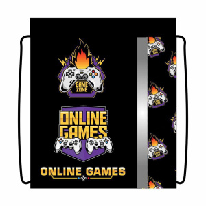 Мешок для обуви 1 отд, 460*360, светоотр. "Game zone" сетка д/вентиляции