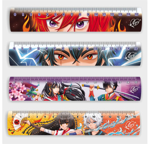 Линейка 15 см пластик. "Аниме", ассорти