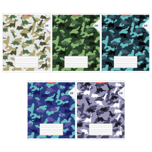 Тетрадь А5 18л лин. Полиграф Принт "Динозаврики" микротекст., белизна 100%