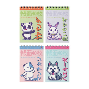 Блокнот А5  40л гребень "Kawaii" клетка*