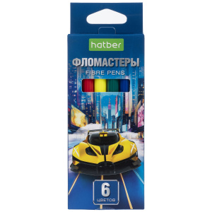 Фломастеры   6цв "Hatber. Дрифт" вентилир.колпачок