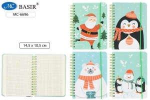 Блокнот А6 7БЦ гребень  60л "Зимняя мята" кл., резинка