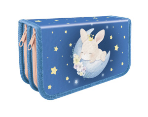 Пенал 2 отд. (190*105*50) молния, ткань "Зайка на луне"