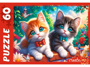 Пазлы   60 элементов  237*330мм. "Котята с бантиком"