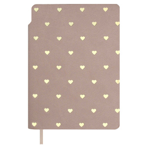 Записная книжка А6  96л. кожзам, мягк.пер. "Замша бежевый" тисн.фольгой, ляссе