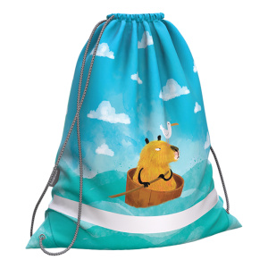 Мешок для обуви 1 отд, 365*440 светоотр., верев.завязки, петля, "Capybara Travel"