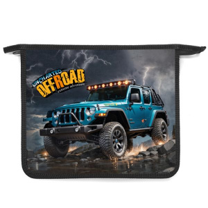 Папка д/тетрад. А5 (240*205*45) 1отд. молния сверху, пластик "Джип синий" диз. с двух сторон