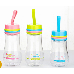 Бутылка 600мл, 18см пластиковая, 3 цвета