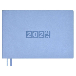 Еженедельник дат. 2024г, 181*127мм  64л., кожзам., мягк.пер. "Буйвол голубой"