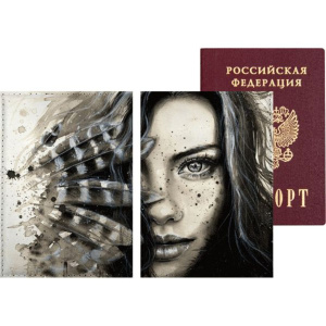 Обложка для паспорта из к/з " Lady", цветная печать