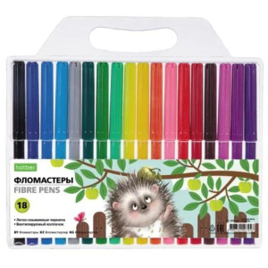Фломастеры  18цв "Hatber. Хорошо быть ёжиком" вентилир.колпачок