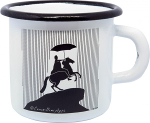 Кружка сувенирная 400 мл  "СПБ. Медный всадник под зонтом"  эмаль