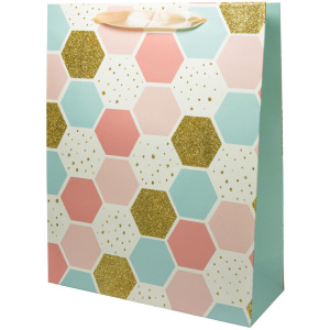 Пакет подар. бумажн. 26*32*10 см, 210 гр/м Геометрические узоры, 4 дизайна